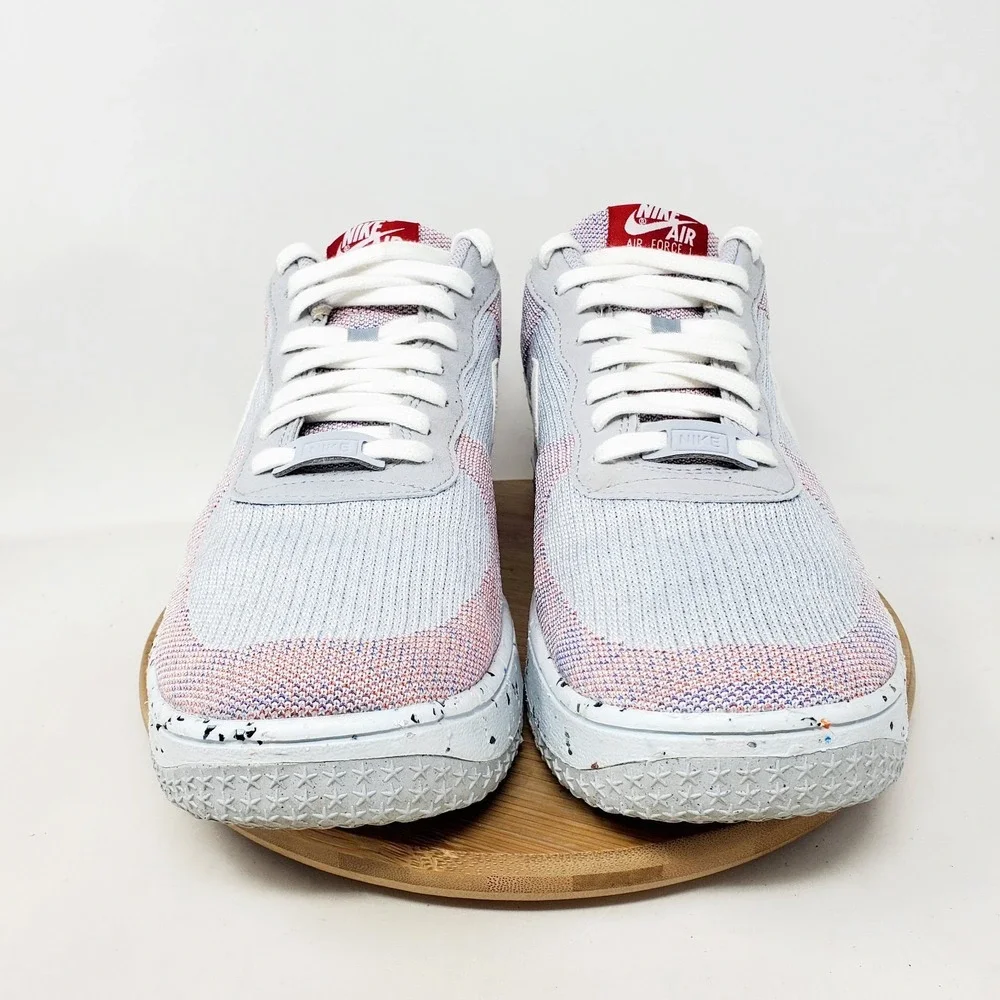 Nike Air Force 1 Crater Flyknit Shoes Mens 10 Grey Lace Up Sneakers